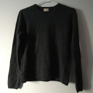 RINO ROSSI 100% Cashmere Charcoal Grey Crew Sweater S - Kitten Soft + Fluffy!